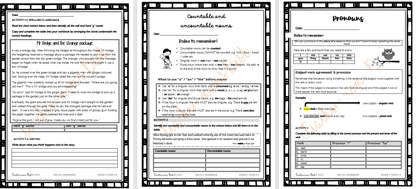 ENGLISH FAL LANGUAGE WORKBOOK & STUDY GUIDE GR 5 TERM 4
