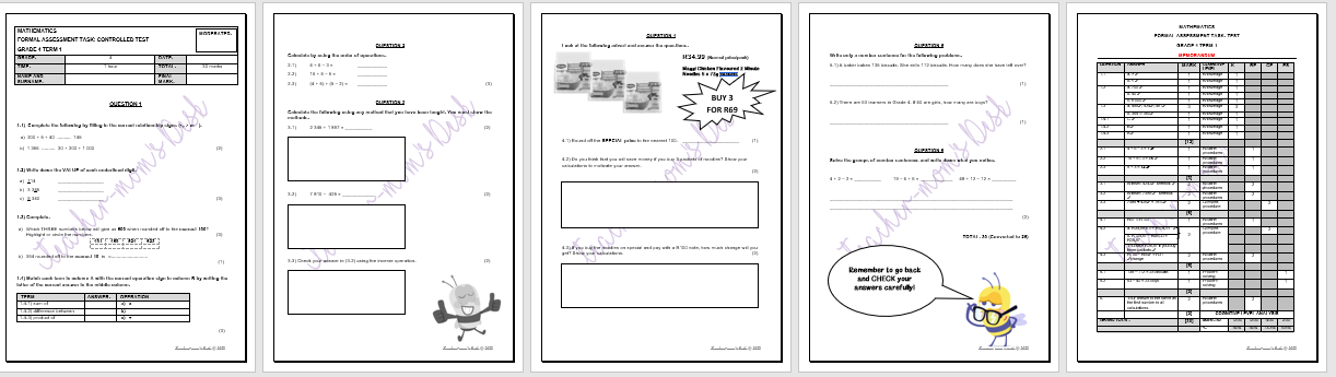 MATHS FAT TEST GR 4 TERM 1