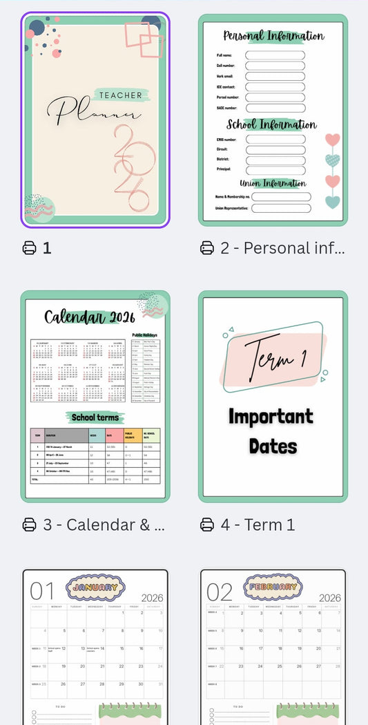 Teacher Planner 2026