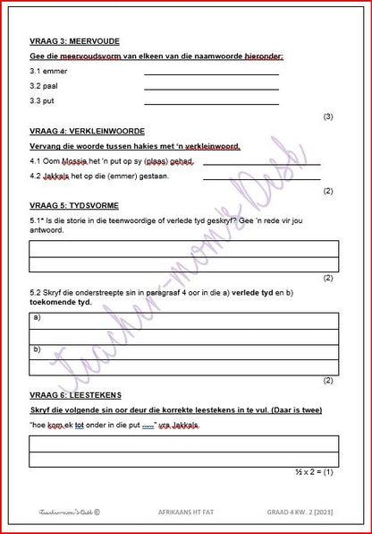 AFRIKAANS HT FAT GR 4 KWARTAAL 2