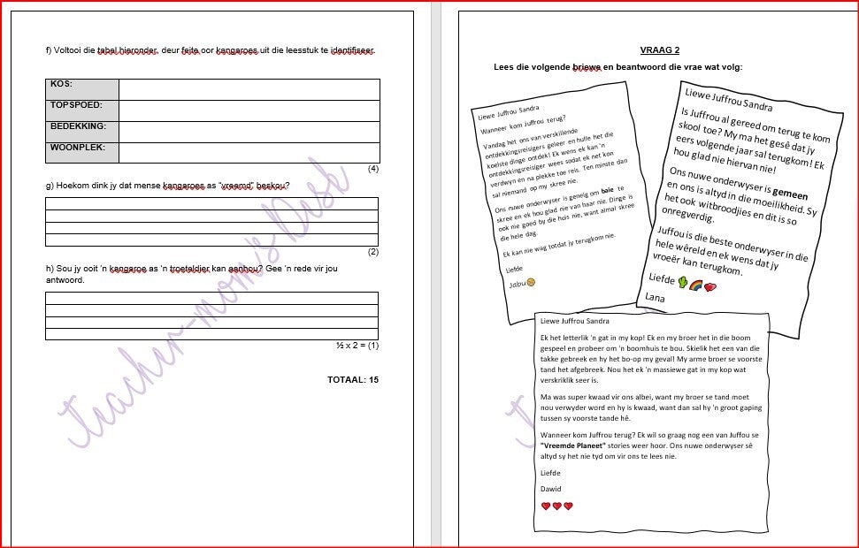 AFRIKAANS HT FAT GR 4 KWARTAAL 2