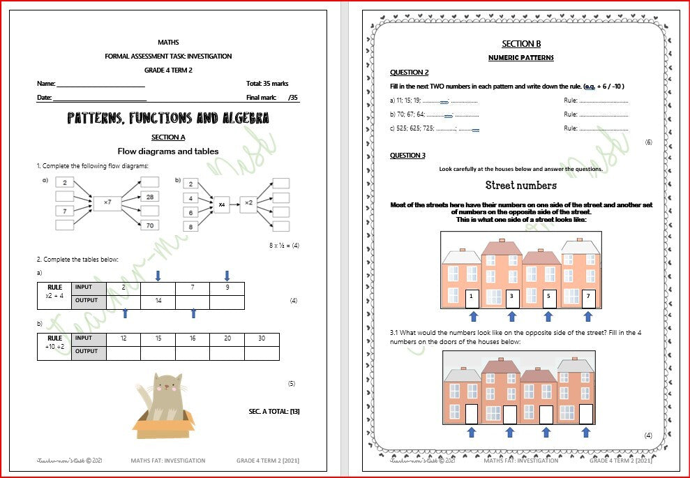 MATHEMATICS FAT: Investigation GR 4 TERM 2