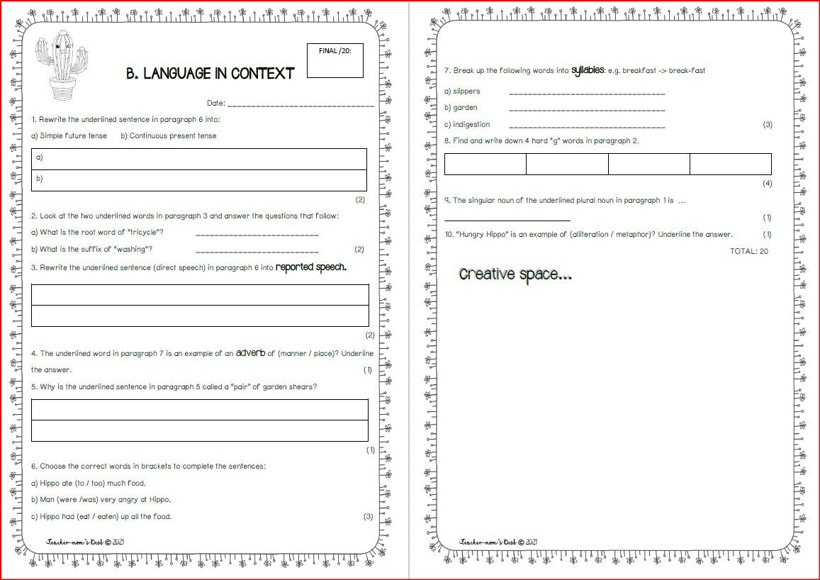 ENG FAL BASELINE ASSESSMENT GR 5 TERM 1