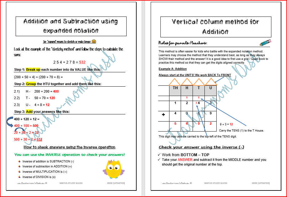 Study Guide Gr4 MATHS STUDY GUIDE GRADE 4 – Teacher-mom's Desk