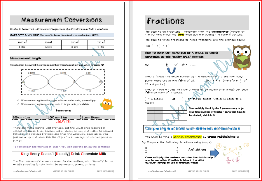 Study Guide Gr4 MATHS STUDY GUIDE GRADE 4 – Teacher-mom's Desk