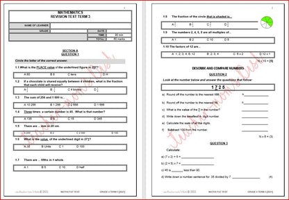 MATHS REVISION TEST & MEMO GR 4 TERM 3