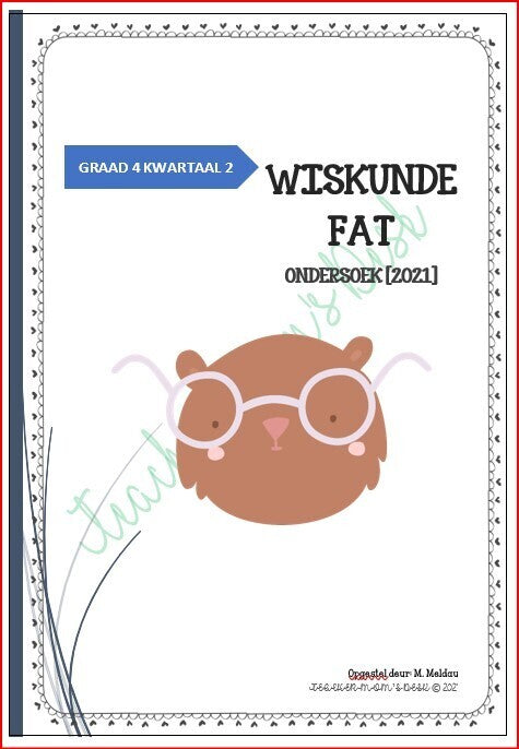WISKUNDE FAT ONDERSOEK GR 4 KWARTAAL 2 [2022]