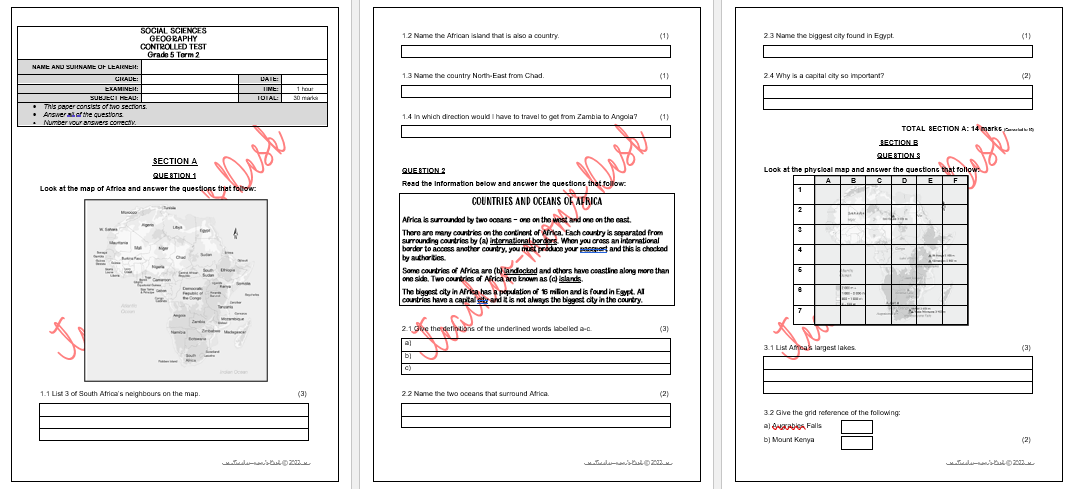 SS GEOGRAPHY FAT GRADE 5 TERM 2 [2022]