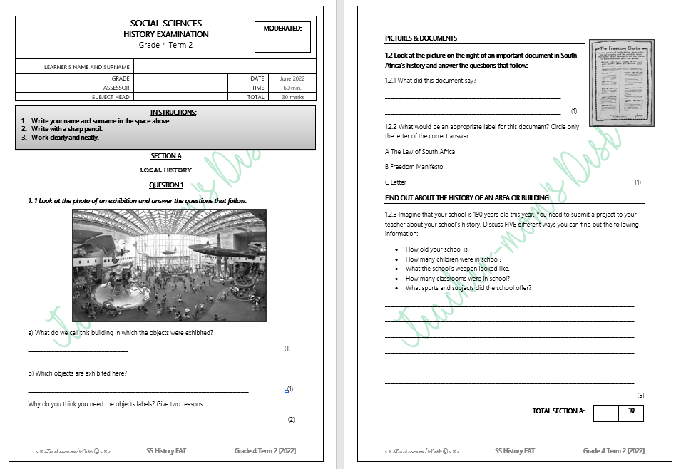SS HISTORY FAT GR 4 TERM 2 [2022]