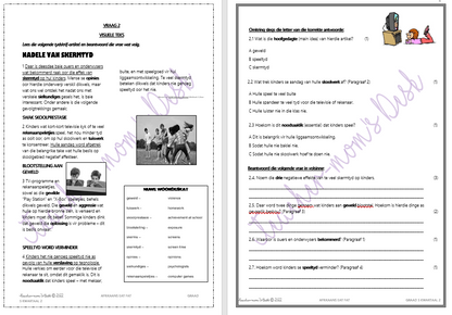AFRIKAANS EAT FAT: RESPONS OP TEKSTE GR 5 KWARTAAL 2