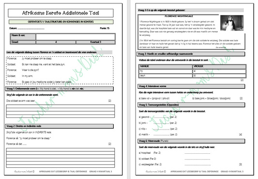 AFR EAT LEESBEGRIP & TAAL OEFENTOETSE GR 4 KW 3