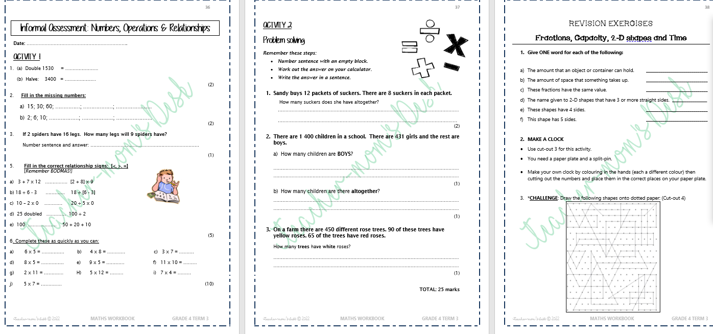 MATHS WORKBOOK GR 4 TERM 3 [2022]