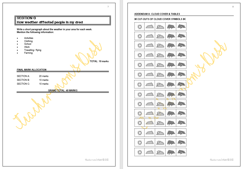 SOCIAL SCIENCES GEOGRAPHY FAT PROJECT GR 5 TERM 3 2022