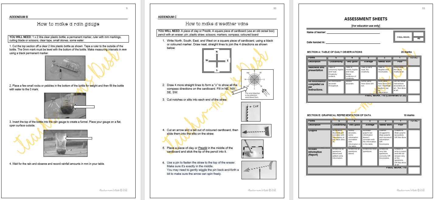SOCIAL SCIENCES GEOGRAPHY FAT PROJECT GR 5 TERM 3 2022