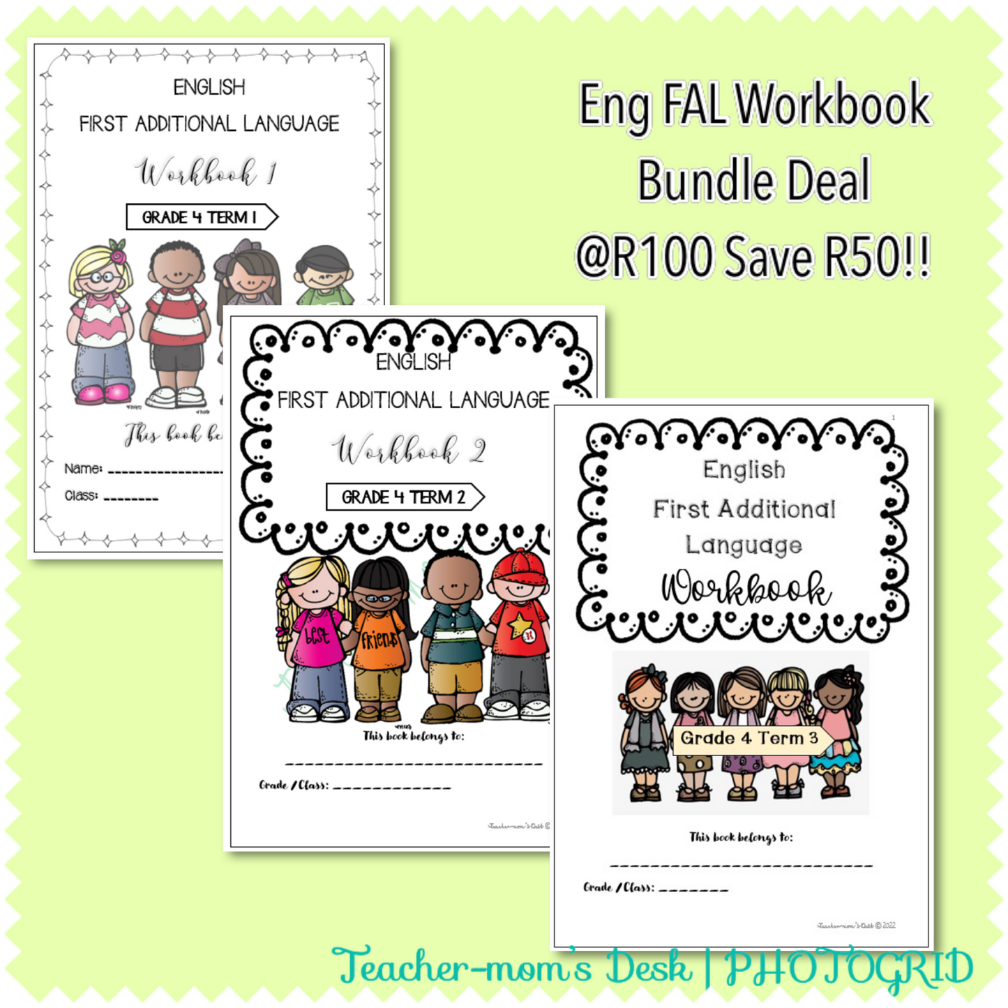 Eng FAL / HL Workbook Bundle Gr 4 Term 1-3