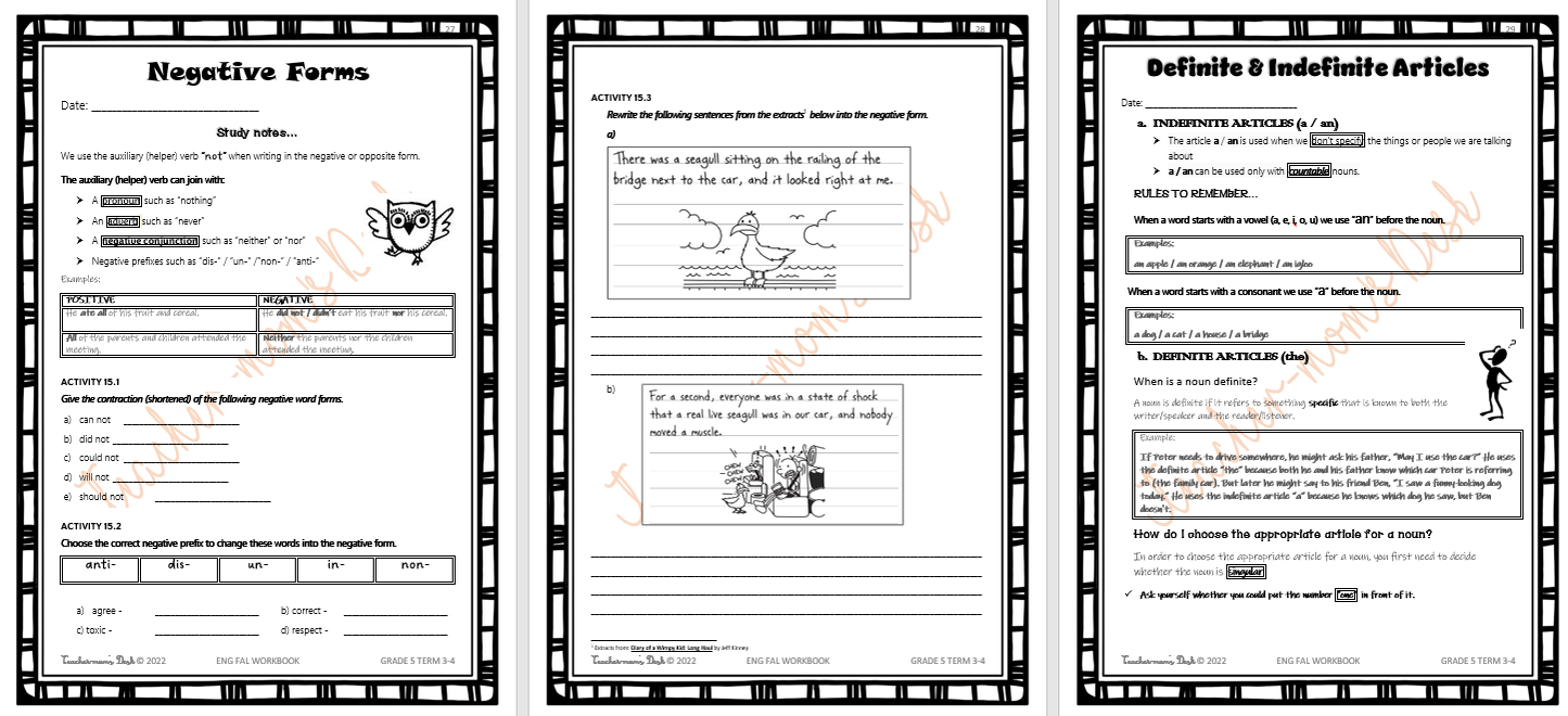 ENGLISH FAL LANGUAGE WORKBOOK & STUDY GUIDE GR 5 TERM 4