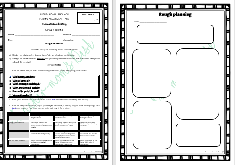 ENGLISH HL FAT: Response to texts Gr 4 Term 4