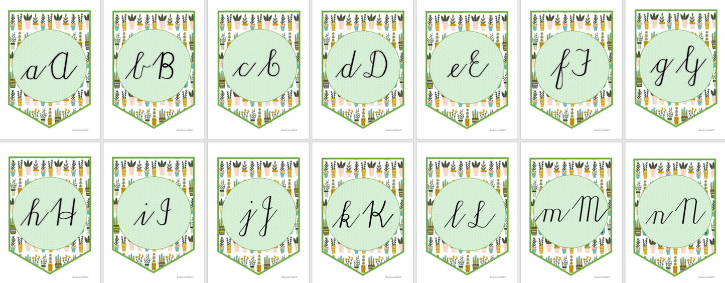 CACTUS THEME CURSIVE WRITING BUNTING GR 4-7
