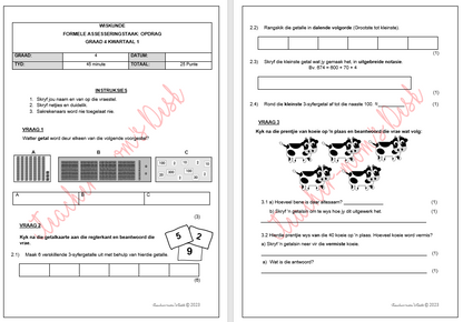 WISKUNDE FAT: OPDRAG GR 4 KWARTAAL 1 [2023]