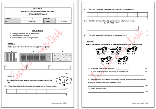 WISKUNDE FAT: OPDRAG GR 4 KWARTAAL 1 [2023]