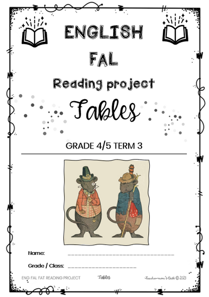 ENG FAL READING PROJECT: FABLES GR 4/5 TERM 3 2023
