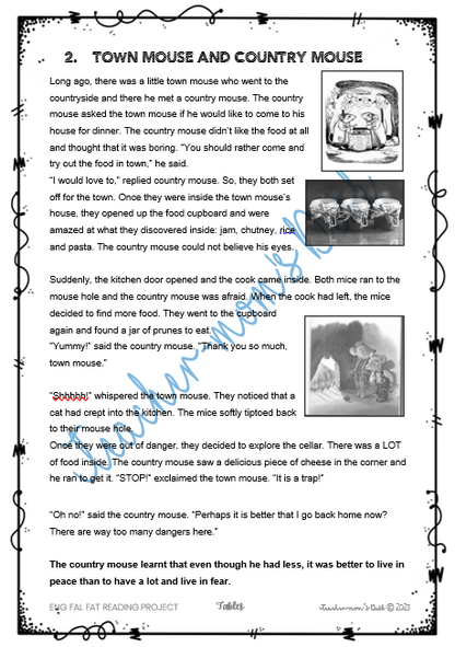 ENG FAL READING PROJECT: FABLES GR 4/5 TERM 3 2023