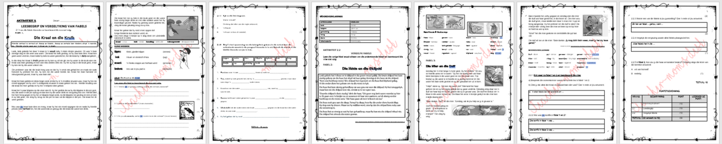 AFRIKAANS FAL READING PROJECT: FABLES GR 4/5 TERM 3