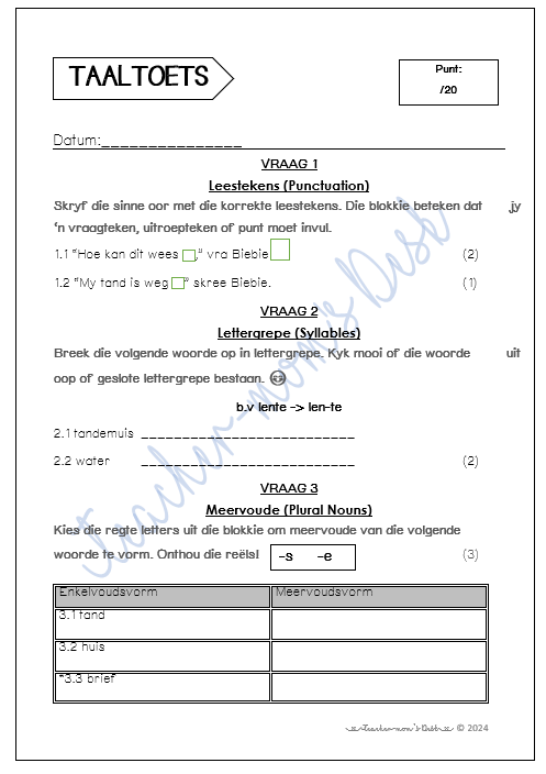 AFR EAT BASISLYN ASSESSERING Gr 4/5 [2024]