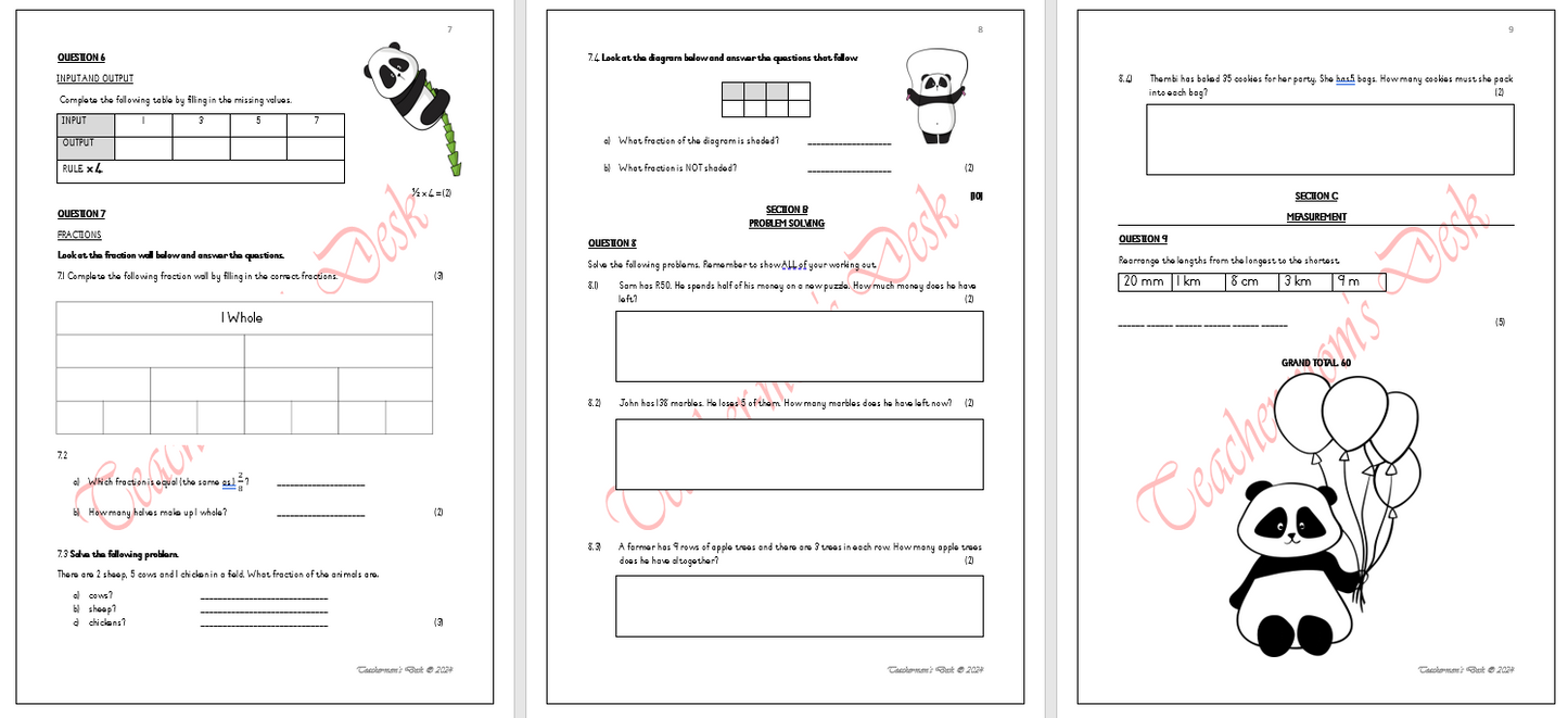 Maths Baseline Assessment Gr 4 2024