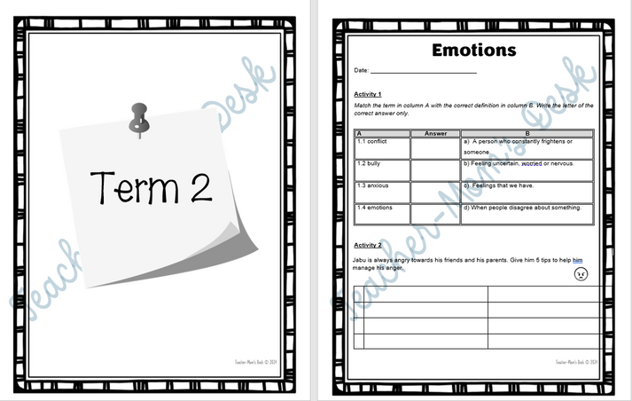 LIFE SKILLS PSW WORKSHEETS TERM 2-4 GR 4 – Teacher-mom's Desk