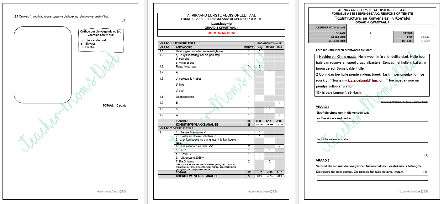 AFRIKAANS EAT FAT GR 4 KW 1 2025 LEESBEGRIP & TAAL
