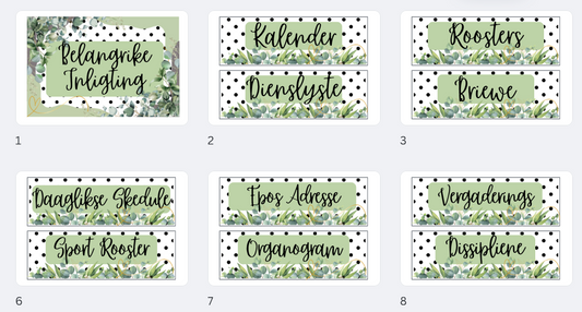 BULLETIN BOARD LABELS SET 3 (Afrikaans)